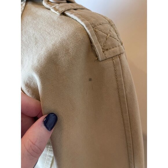 American Eagle‎ Outfitters Tan Cotton Collared Button Front Pea Coat Size S - Picture 8 of 11